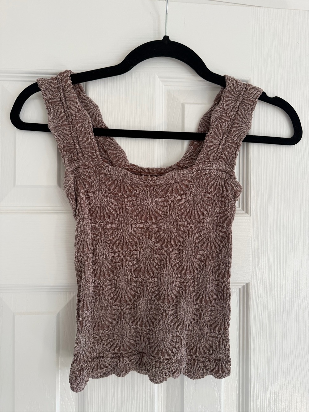 Free People Mauve Textured Knit Tank Top